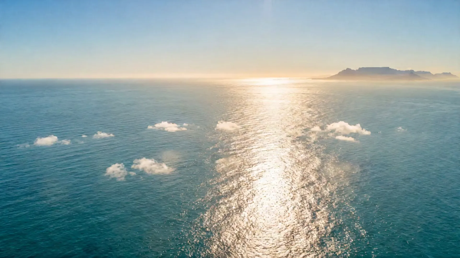 Sun glitter on the open Atlantic off Cape Town